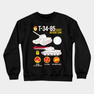 To the tank lover! T-34-85 Tank Crewneck Sweatshirt